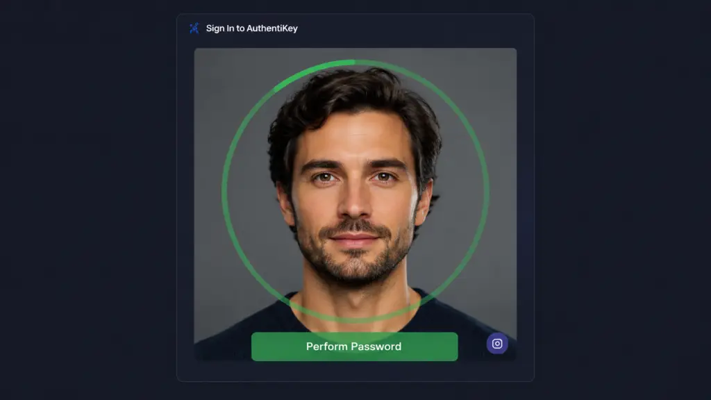 Successful AuthentiKey biometric authentication on a laptop